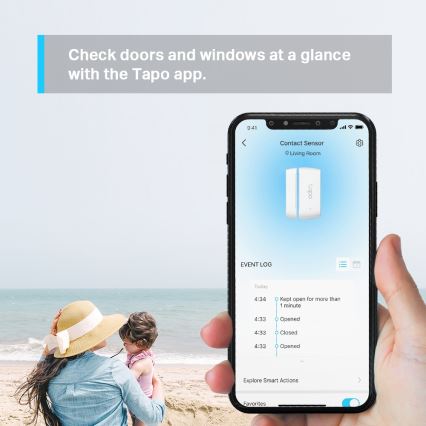 TP-Link - Išmanus kontaktinis jutiklis 1xCR2032 Wi-Fi