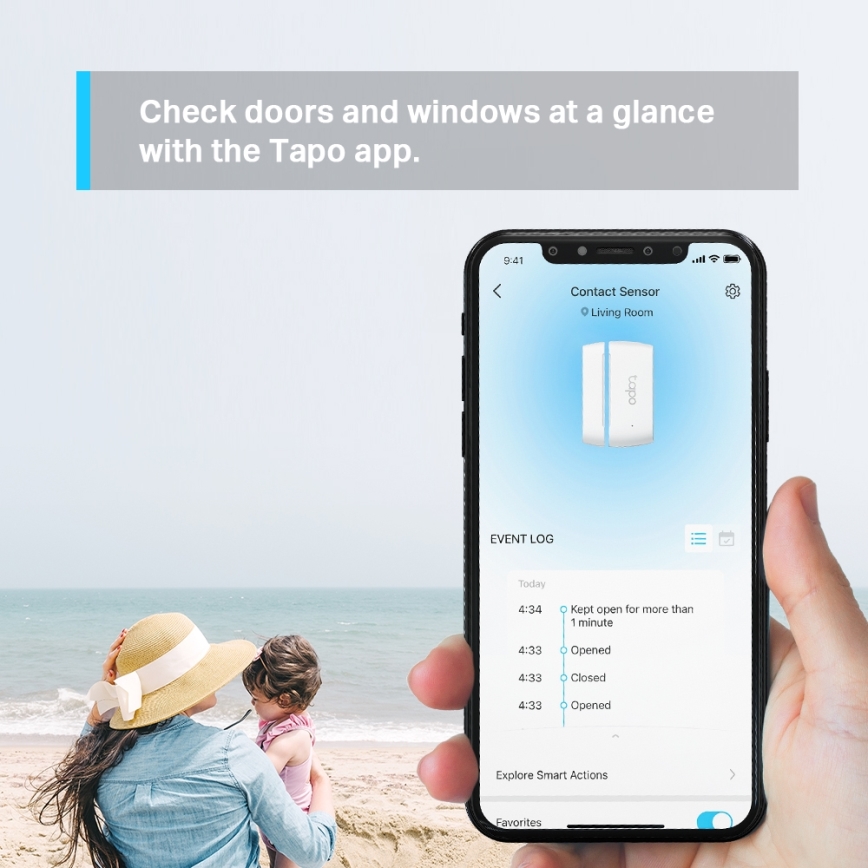 TP-Link - Išmanus kontaktinis jutiklis 1xCR2032 Wi-Fi