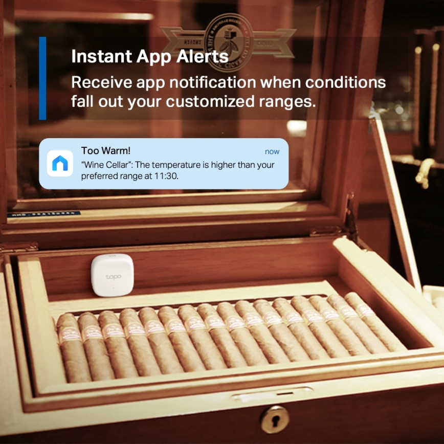 TP-Link - Išmanus temperatūros ir drėgmės matavimo jutiklis 1xCR2450