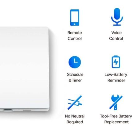 TP-Link - Išmanusis šviesos jungiklis 2xAAA Wi-Fi