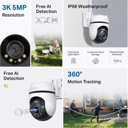 TP-Link - Lauko kamera su judesio jutikliu IP66 Wi-Fi