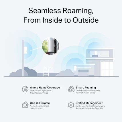 TP-Link - lauko ir vidaus tinklinė sistema su Wi-Fi 6 Deco X50-Outdoor