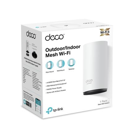 TP-Link - lauko ir vidaus tinklinė sistema su Wi-Fi 6 Deco X50-Outdoor