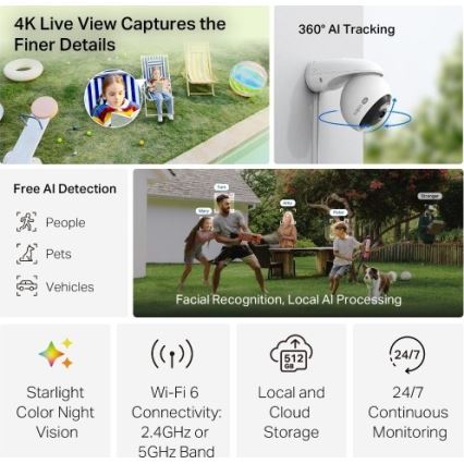 TP-Link - lauko kamera su judesio jutikliu IP66 Wi-Fi