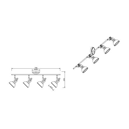 Trio - Akcentinis apšvietimas GINA 4xE14/40W/230V balta