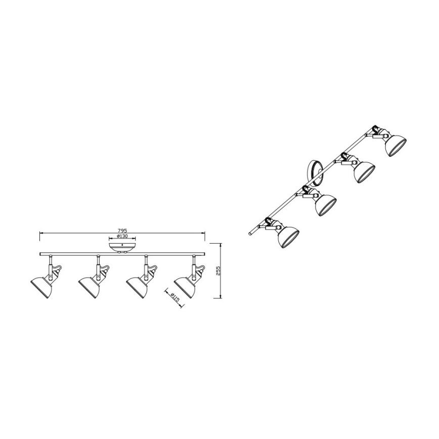 Trio - Akcentinis apšvietimas GINA 4xE14/40W/230V balta