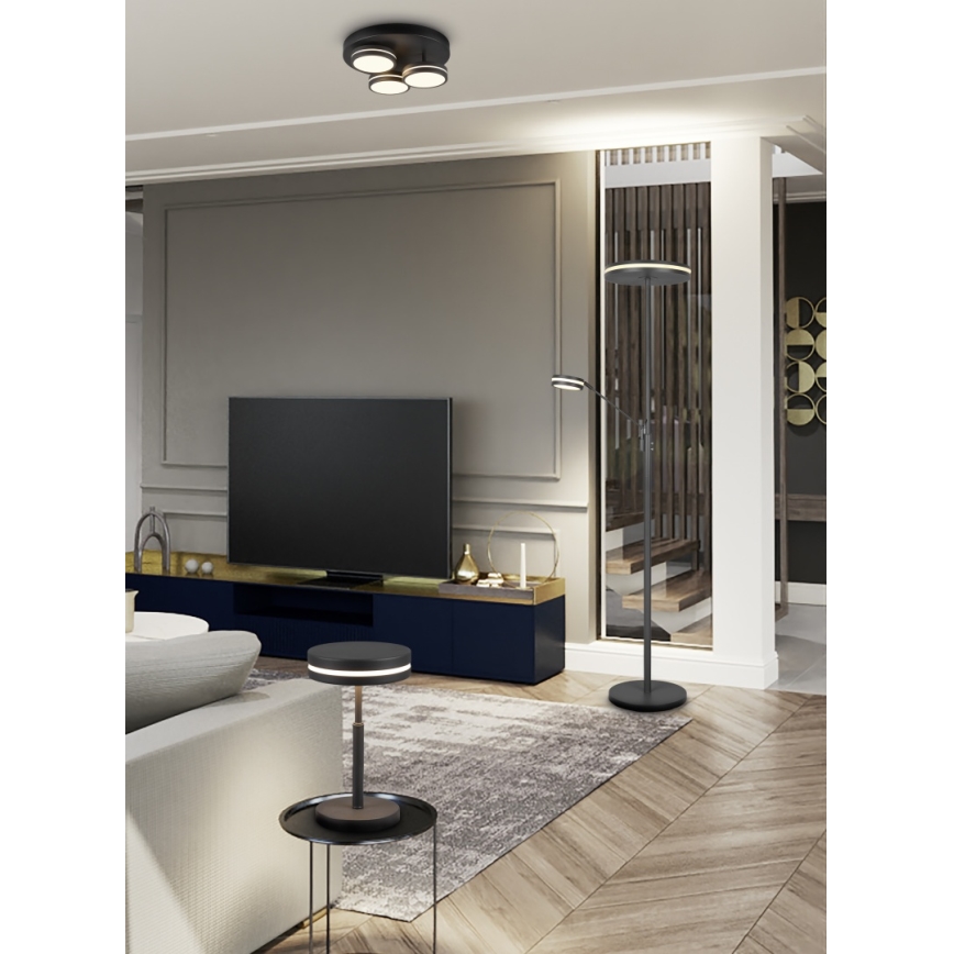 Trio - dimeriuojamas LED lubinis šviestuvas FRANKLIN 3xLED/8,5W/230V 3000K skersmuo 35 cm juodas