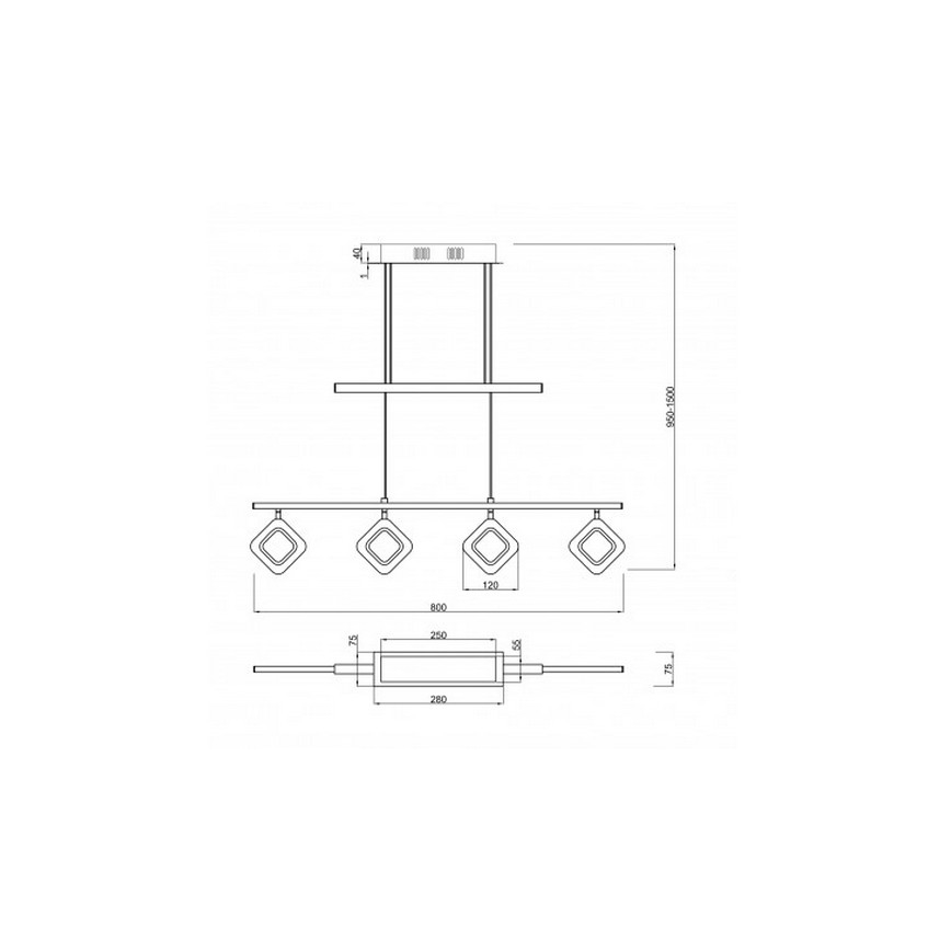 Trio - LED Pakabinamas sietynas PARADOX 4xLED/4,3W/230V