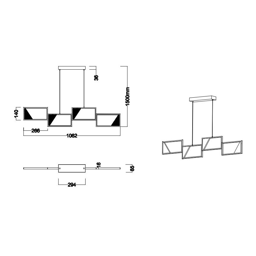Trio - LED Reguliuojamas pakabinamas sietynas CAFU 4xLED/7W/230V