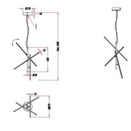 Trio - LED Reguliuojamas pakabinamas sietynas TIRIAC 3xLED/7,5W/230V