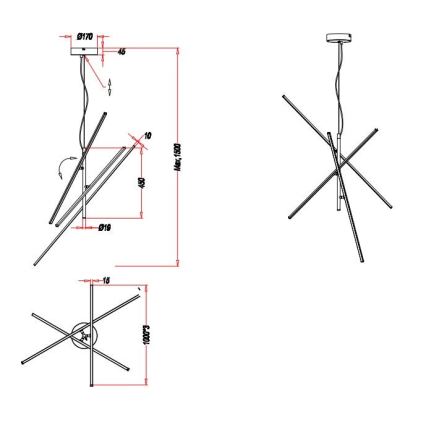 Trio - LED Reguliuojamas pakabinamas sietynas TIRIAC 3xLED/8,5W/230V baltas