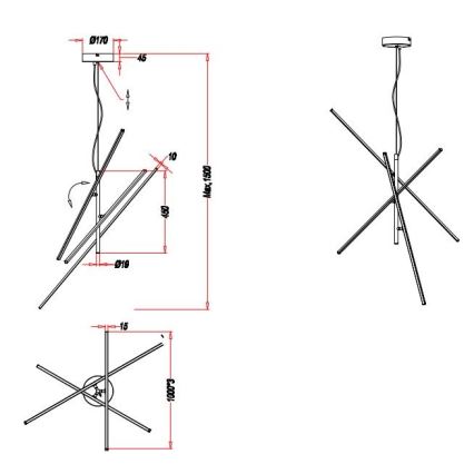 Trio - LED Reguliuojamas pakabinamas sietynas TIRIAC 3xLED/8,5W/230V