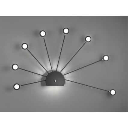 Trio - LED Reguliuojamas sieninis šviestuvas PEACOCK 9xLED/2,6W/230V juodas