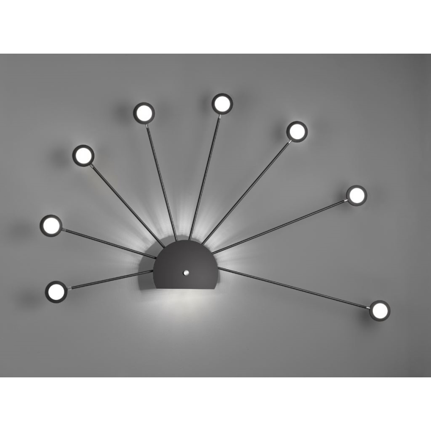 Trio - LED Reguliuojamas sieninis šviestuvas PEACOCK 9xLED/2,6W/230V juodas