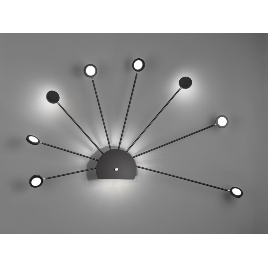 Trio - LED Reguliuojamas sieninis šviestuvas PEACOCK 9xLED/2,6W/230V juodas