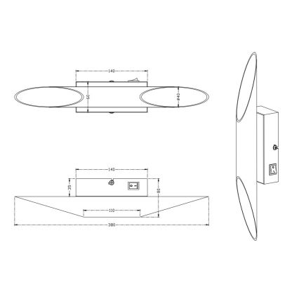 Trio - LED Sieninis šviestuvas BOLERO 2xLED/3,1W/230V CRI 90 matinis chromas