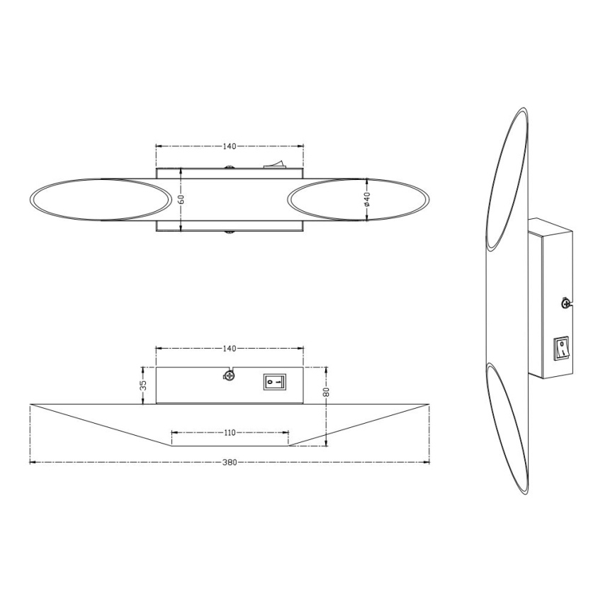 Trio - LED Sieninis šviestuvas BOLERO 2xLED/3,1W/230V CRI 90 matinis chromas