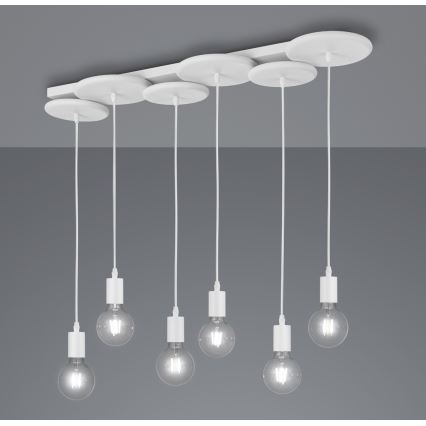 Trio - Pakabinamas sietynas DISCUS 6xE27/28W/230V baltas