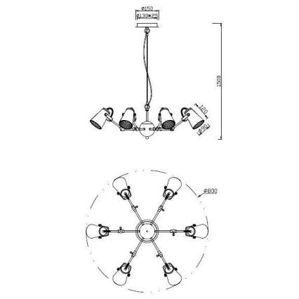 Trio - Pakabinamas sietynas EDWARD 6xE14/40W/230V