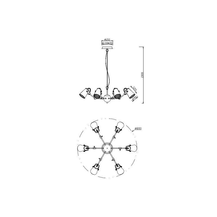 Trio - Pakabinamas sietynas EDWARD 6xE14/40W/230V