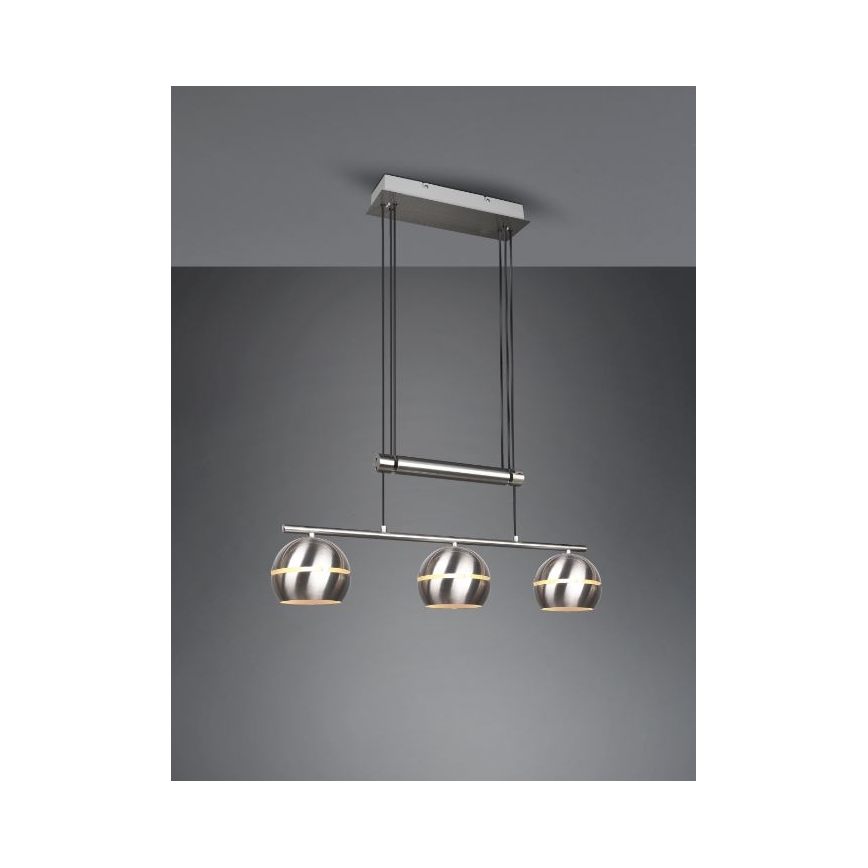 Trio - Pakabinamas sietynas FLETCHER 3xE14/40W/230V matinis chromas