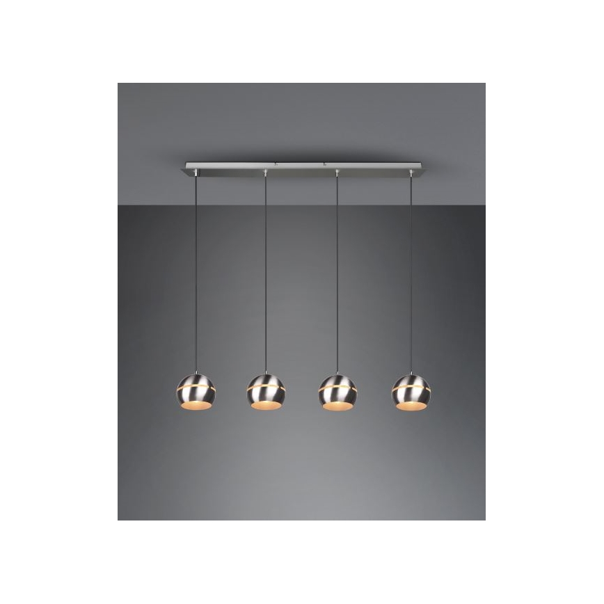 Trio - Pakabinamas sietynas FLETCHER 4xE14/40W/230V matinis chromas