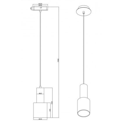 Trio - Pakabinamas sietynas WAILER 1xGU10/5W/230V smėlio spalvos