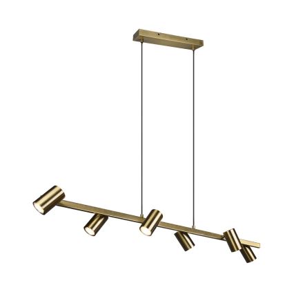 Trio - Pakabinamas šviestuvas ant laido MARLEY 6xGU10/35W/230V, žalvario spalva