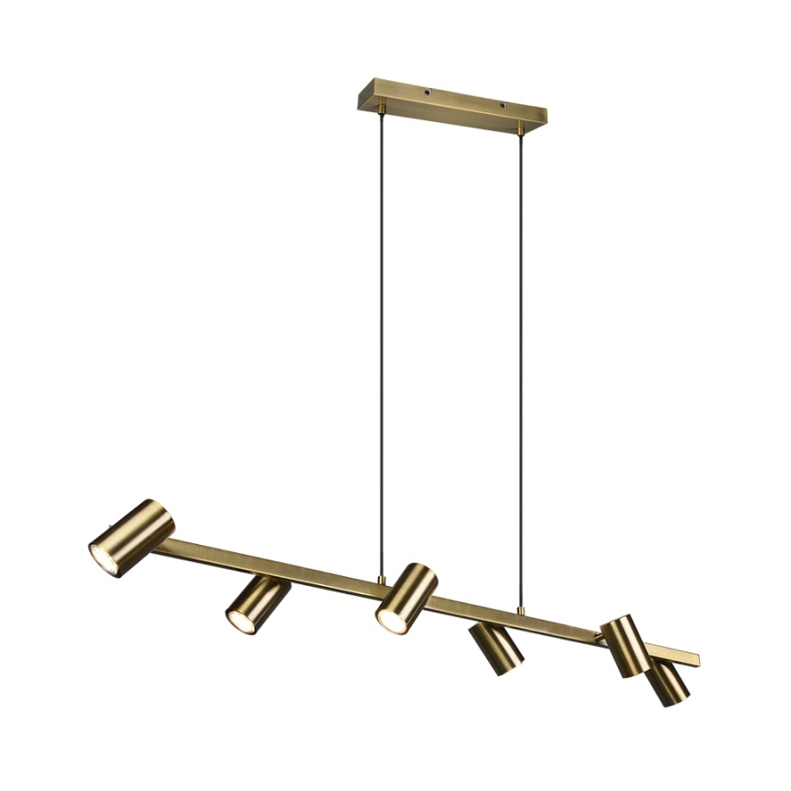 Trio - Pakabinamas šviestuvas ant laido MARLEY 6xGU10/35W/230V, žalvario spalva