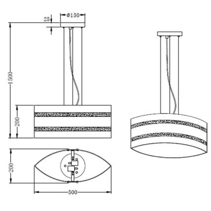 Trio - Pakabinamas šviestuvas ant laido NIKOSIA 2xE27/40W/230V sidabrinės spalvos