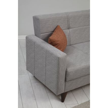 Trivietė išskleidžiama sofa KORFU, šviesiai pilka