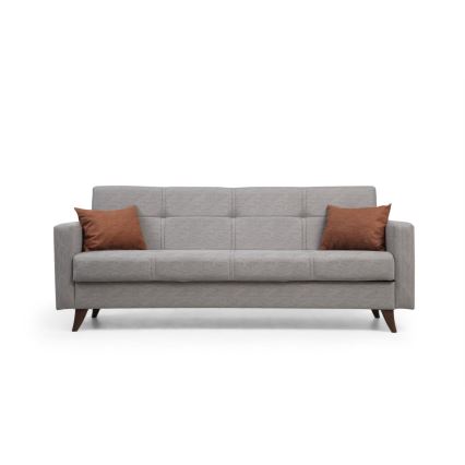 Trivietė išskleidžiama sofa KORFU, šviesiai pilka