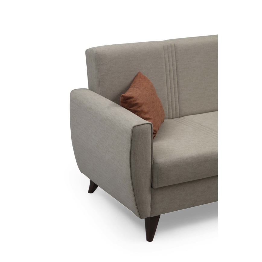 Trivietė išskleidžiama sofa-lova KORFU, smėlio spalvos