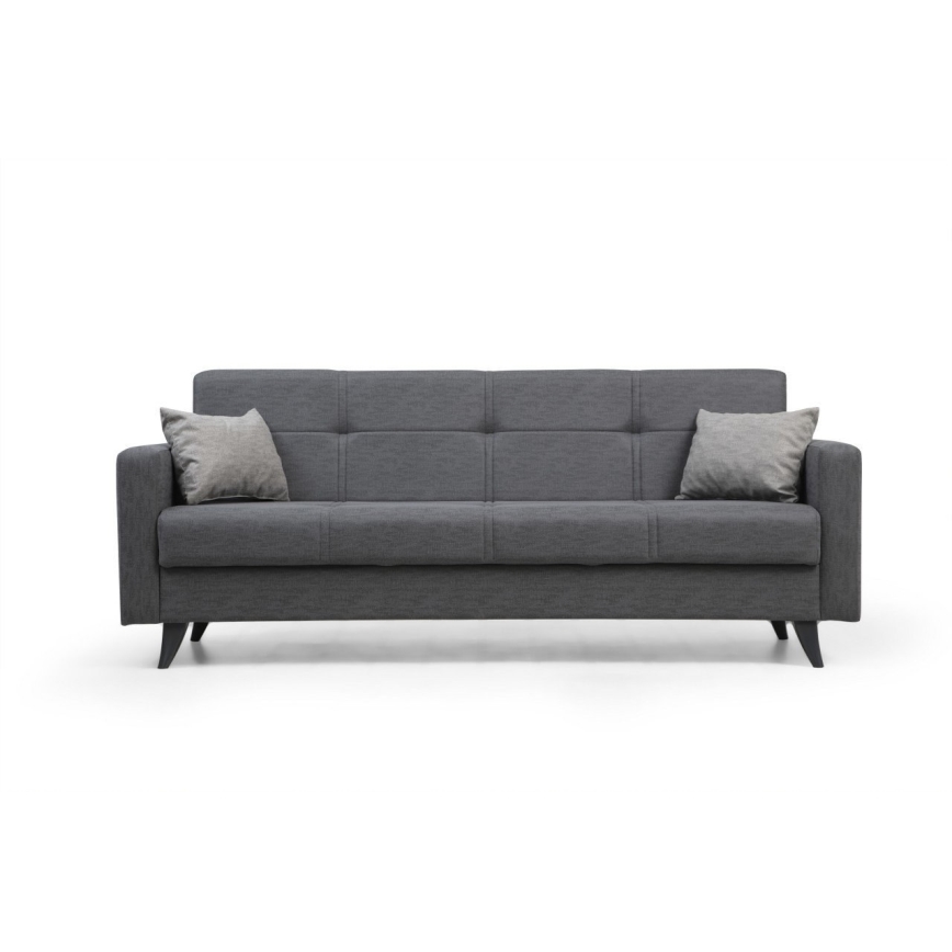 Trivietė išskleidžiama sofa-lova KORFU, tamsiai pilka