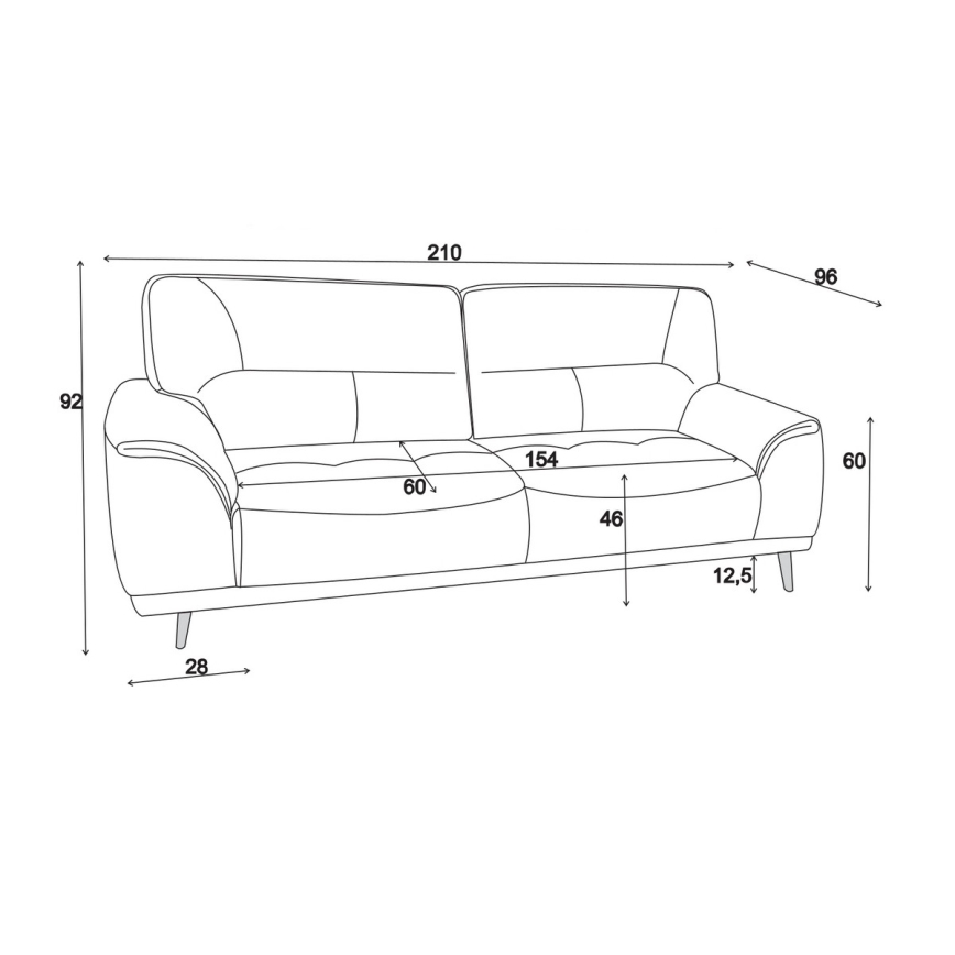 Trivietė sofa LIVORNO smėlio spalvos