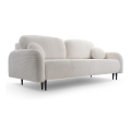 Trivietė sulankstoma sofa su apmušalais CLOUDY kreminė