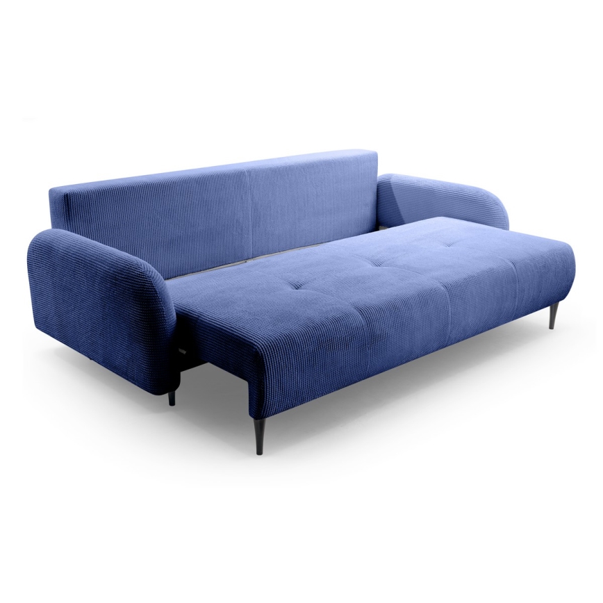 Trivietė sulankstoma sofa su apmušalais CLOUDY mėlyna