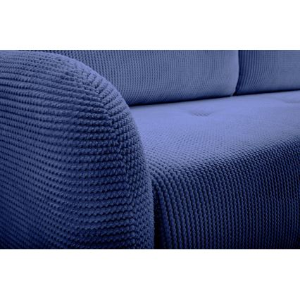 Trivietė sulankstoma sofa su apmušalais CLOUDY mėlyna