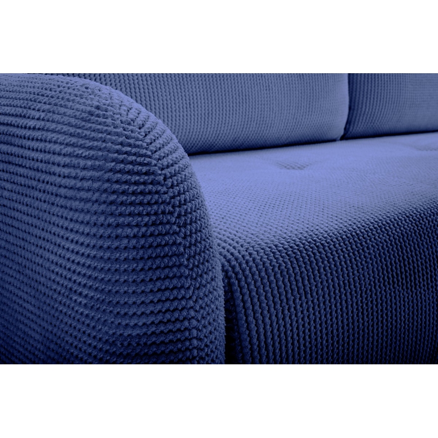 Trivietė sulankstoma sofa su apmušalais CLOUDY mėlyna