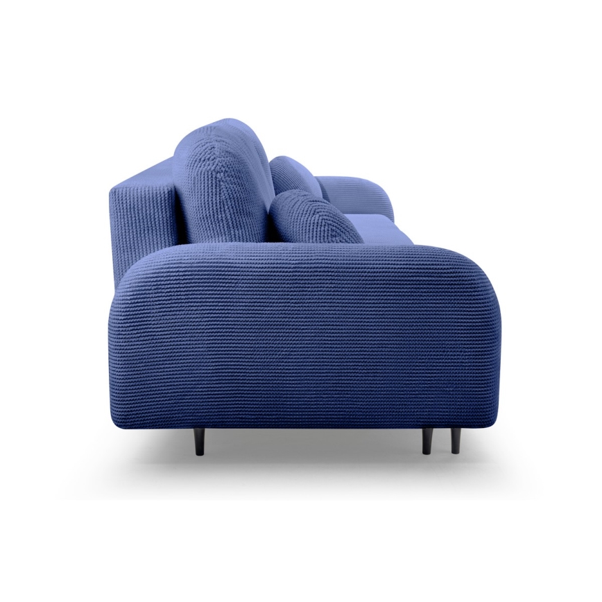 Trivietė sulankstoma sofa su apmušalais CLOUDY mėlyna