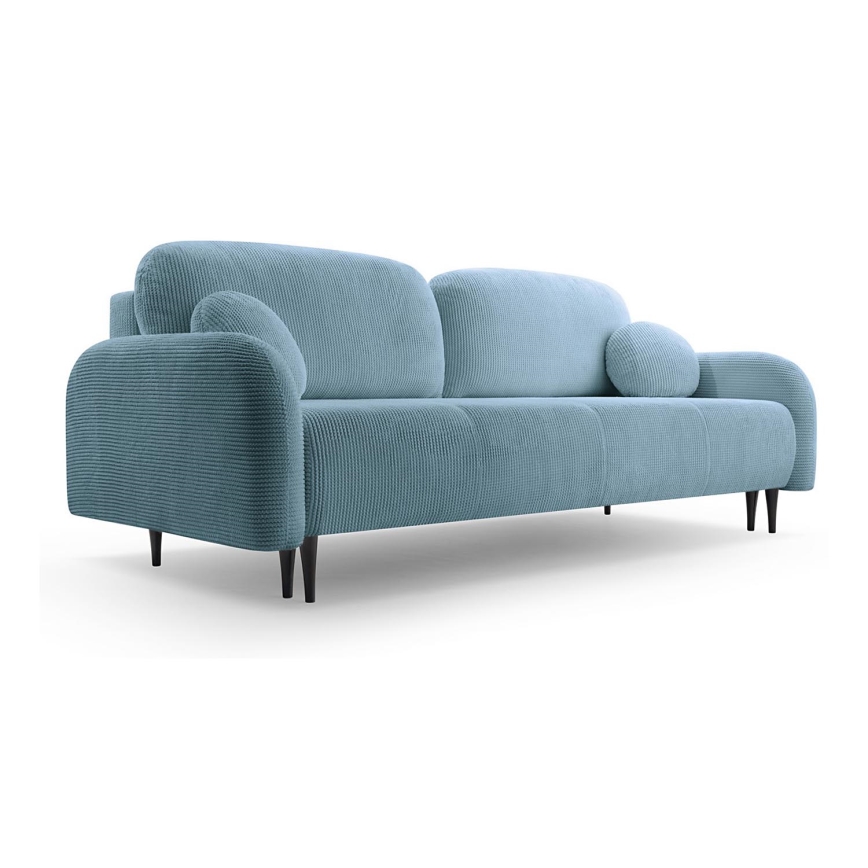 Trivietė sulankstoma sofa su apmušalais CLOUDY žalia