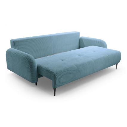Trivietė sulankstoma sofa su apmušalais CLOUDY žalia