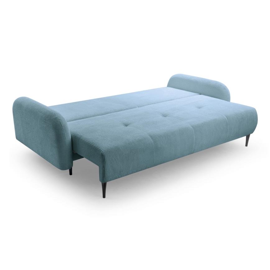 Trivietė sulankstoma sofa su apmušalais CLOUDY žalia