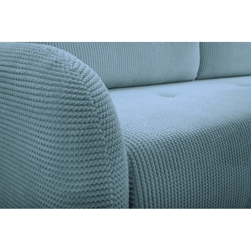 Trivietė sulankstoma sofa su apmušalais CLOUDY žalia