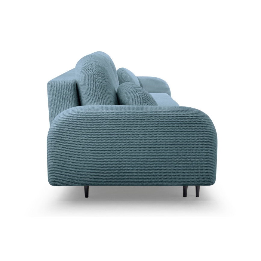 Trivietė sulankstoma sofa su apmušalais CLOUDY žalia