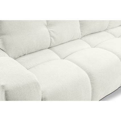 Trivietė sulankstoma sofa su apmušalais su sandėliavimo vieta ALMADA smėlio spalva