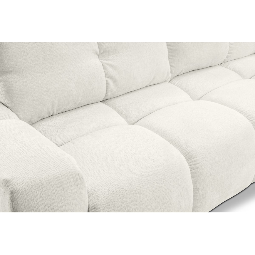 Trivietė sulankstoma sofa su apmušalais su sandėliavimo vieta ALMADA smėlio spalva