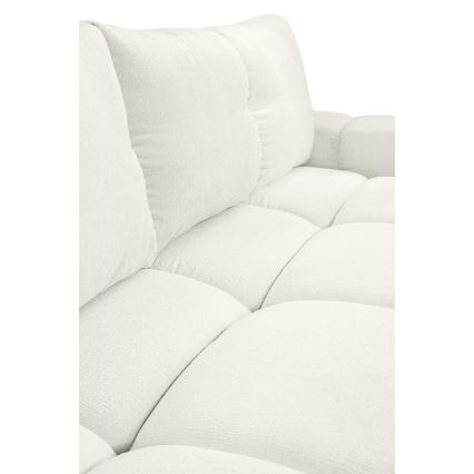 Trivietė sulankstoma sofa su apmušalais su sandėliavimo vieta ALMADA smėlio spalva