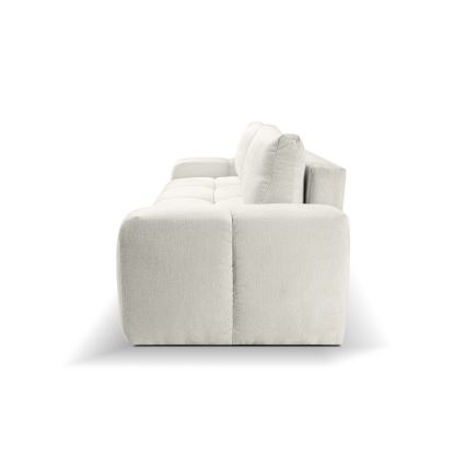 Trivietė sulankstoma sofa su apmušalais su sandėliavimo vieta ALMADA smėlio spalva