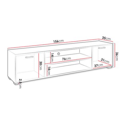 TV stalas GIMREN 36x156 cm balta